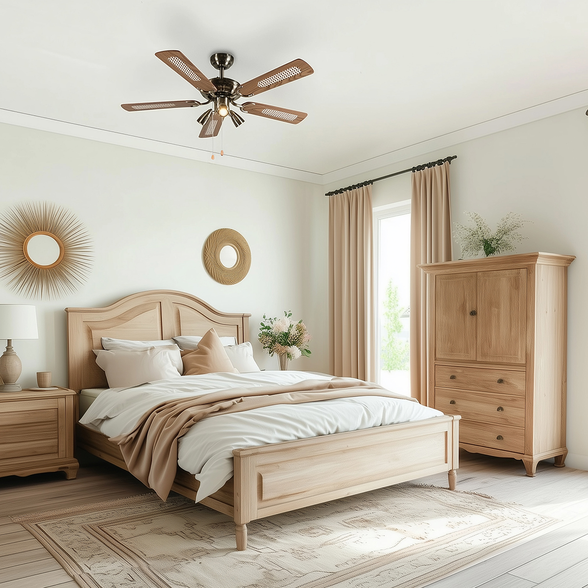 Bronz mennyezeti ventilátor fával - Mistral 42